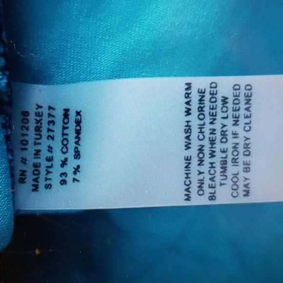 Soft SURROUNDINGS Medium Teal Blue Abstract Floral Print Faux WrapTop Blouse - Picture 5 of 6